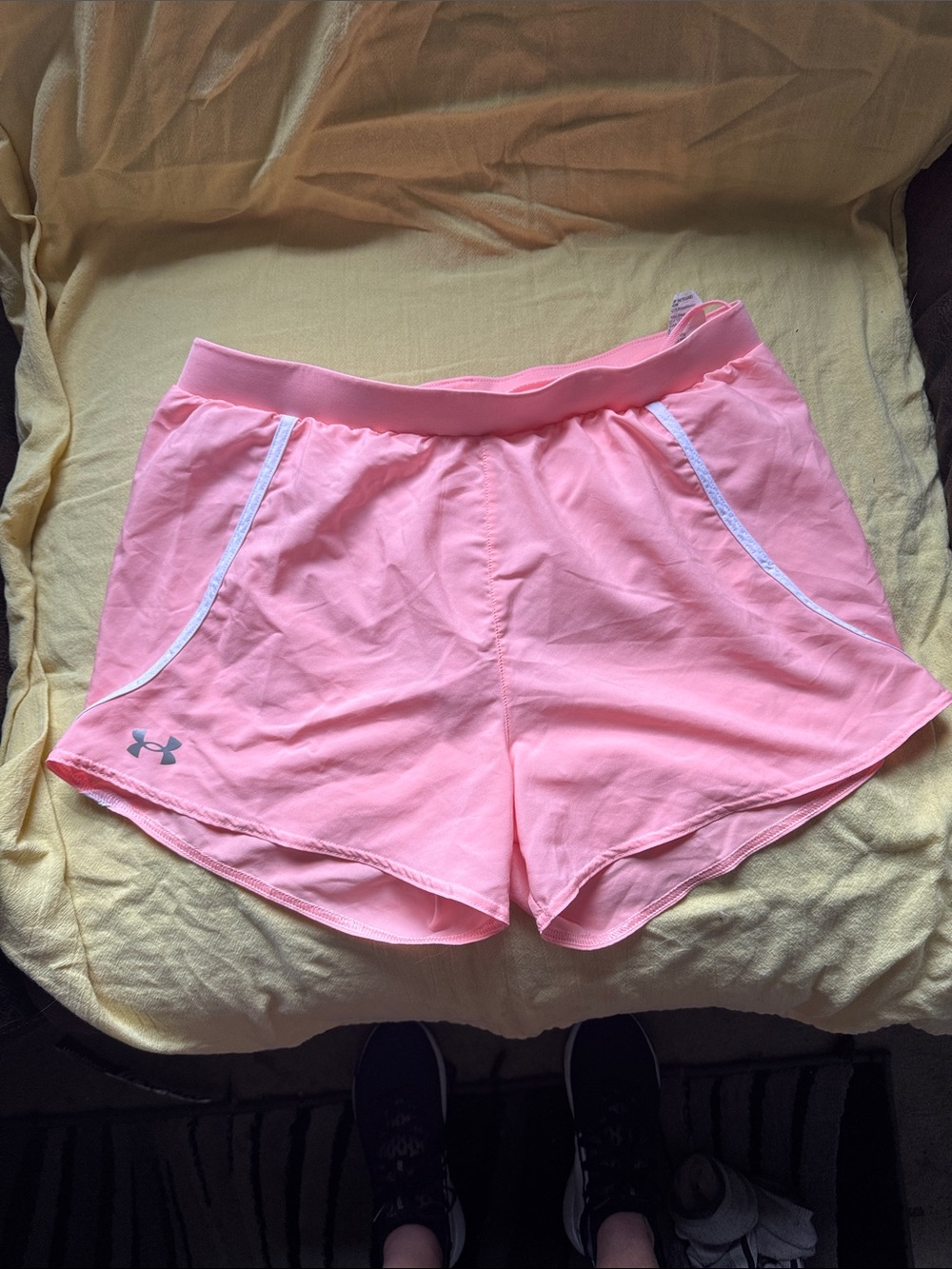 Under Armour Women's Light Pink Athletic Shorts with Contrast Trim